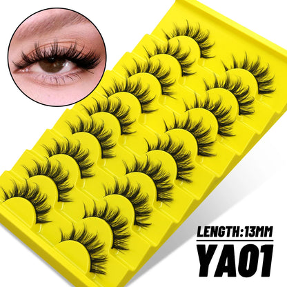 GROINNEYA Manga 3D Faux Mink Lashes – Soft, Winged & Natural (5/10 Pairs)