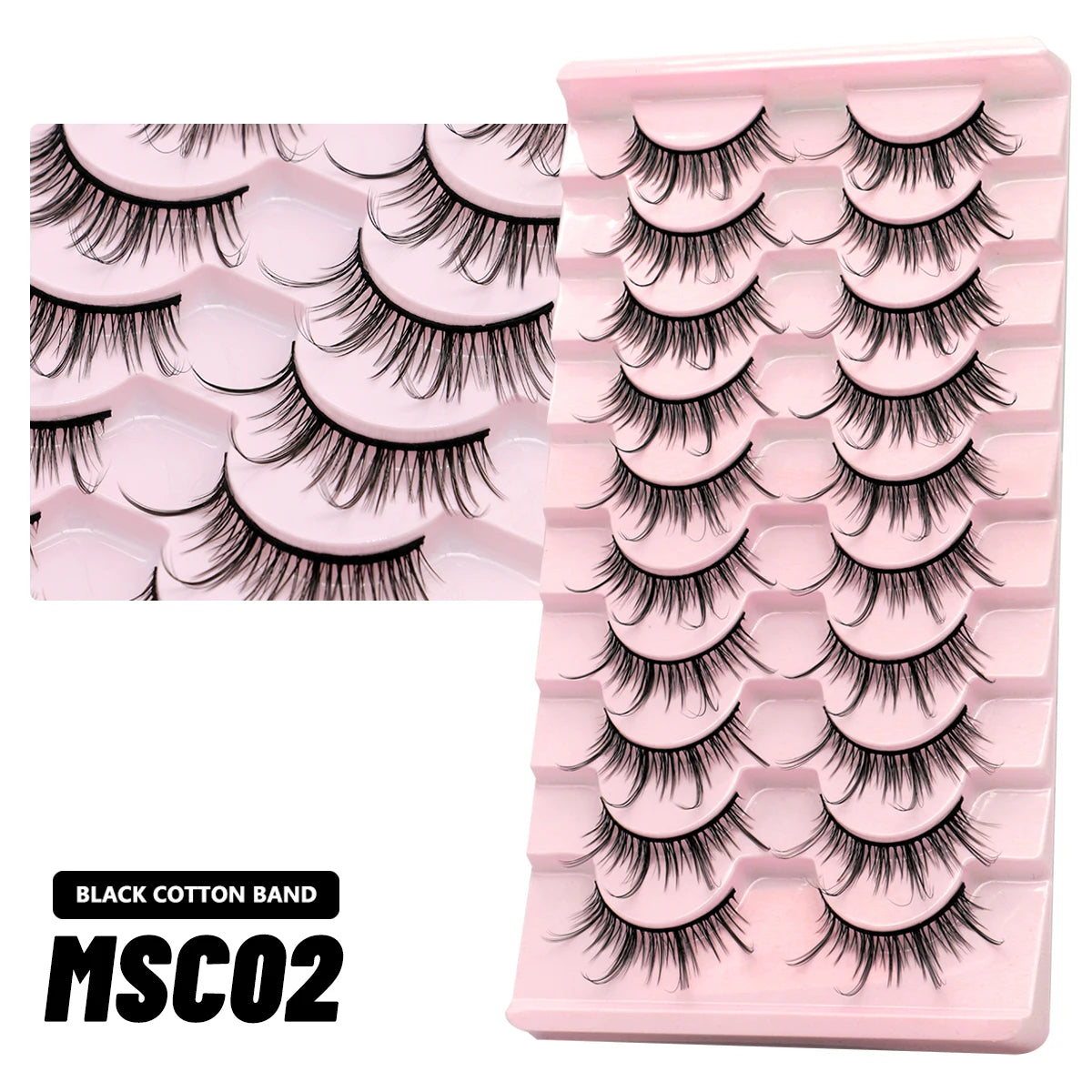 GROINNEYA Manga 3D Faux Mink Lashes – Soft, Winged & Natural (5/10 Pairs)