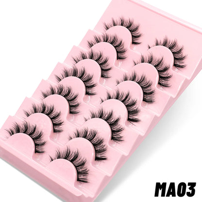 GROINNEYA Manga 3D Faux Mink Lashes – Soft, Winged & Natural (5/10 Pairs)