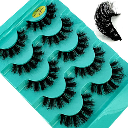 5 Pairs Wispy D Curl Lashes – Hybrid Volume, Short & Chic