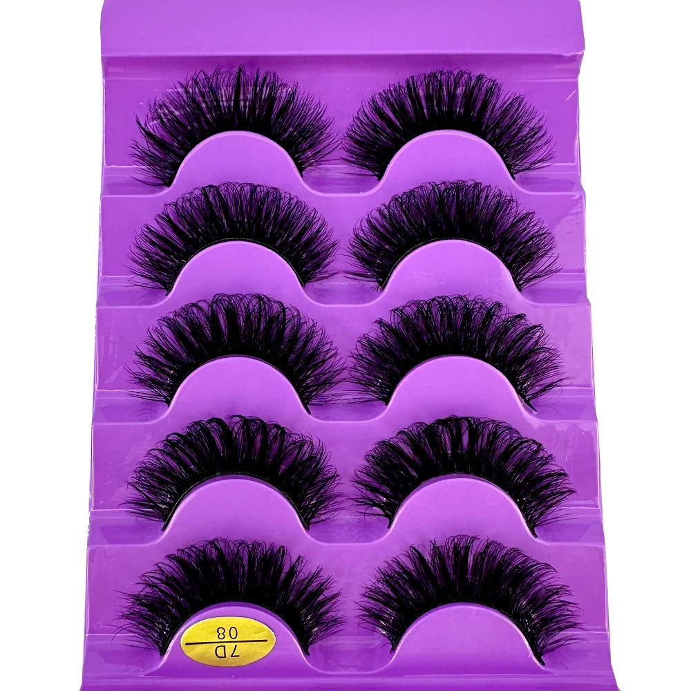 5 Pairs Wispy D Curl Lashes – Hybrid Volume, Short & Chic