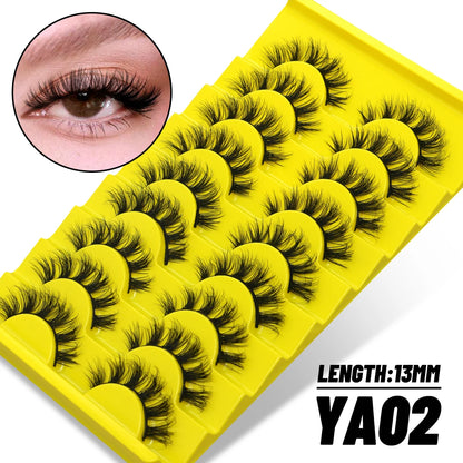 GROINNEYA Manga 3D Faux Mink Lashes – Soft, Winged & Natural (5/10 Pairs)