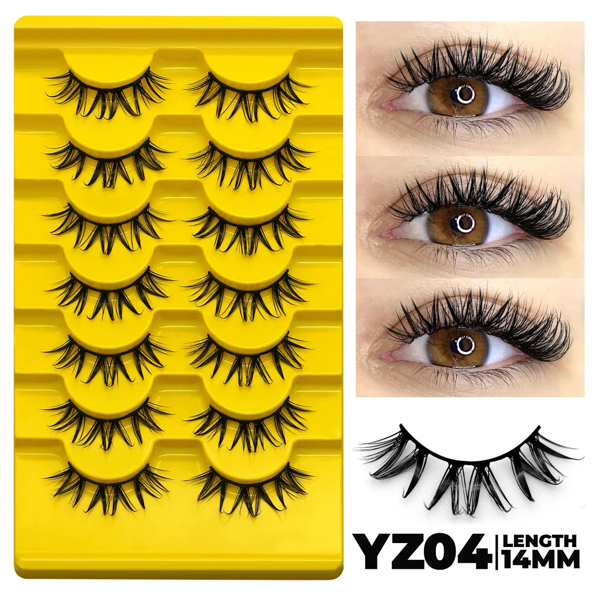 Groinneya Cat Eye 3D Faux Mink Lashes – Dramatic Wispy Volume