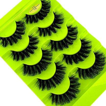 5 Pairs Wispy D Curl Lashes – Hybrid Volume, Short & Chic