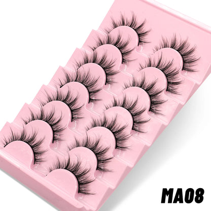 GROINNEYA Manga 3D Faux Mink Lashes – Soft, Winged & Natural (5/10 Pairs)