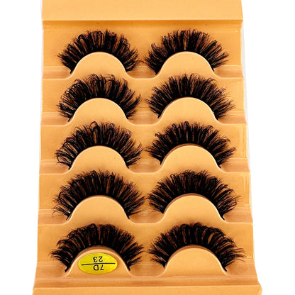 5 Pairs Wispy D Curl Lashes – Hybrid Volume, Short & Chic