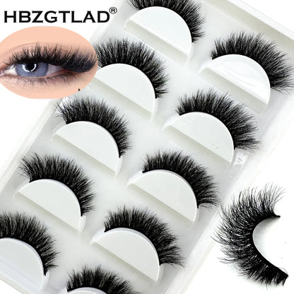 5Pairs 3D Mink Lashes – Natural, Thick & Flirty