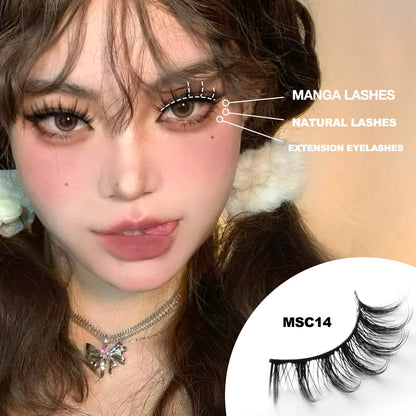 GROINNEYA Manga 3D Faux Mink Lashes – Soft, Winged & Natural (5/10 Pairs)