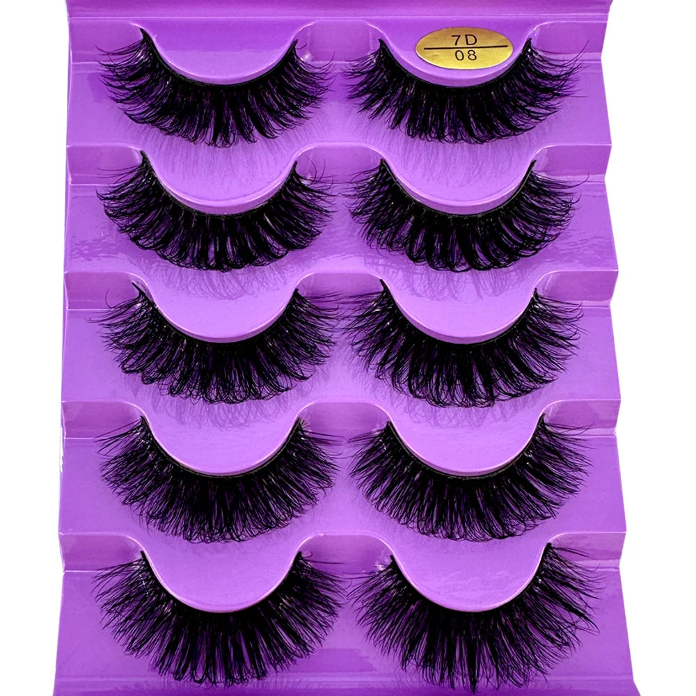 5 Pairs Wispy D Curl Lashes – Hybrid Volume, Short & Chic