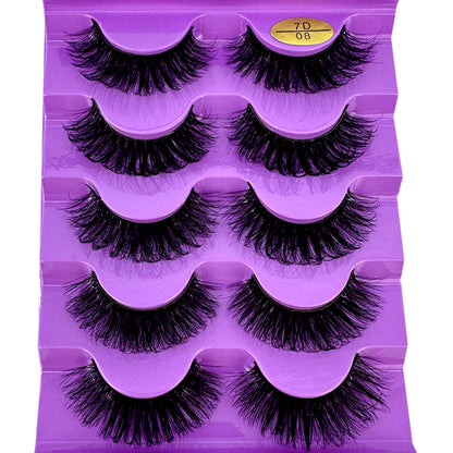 5 Pairs Wispy D Curl Lashes – Hybrid Volume, Short & Chic