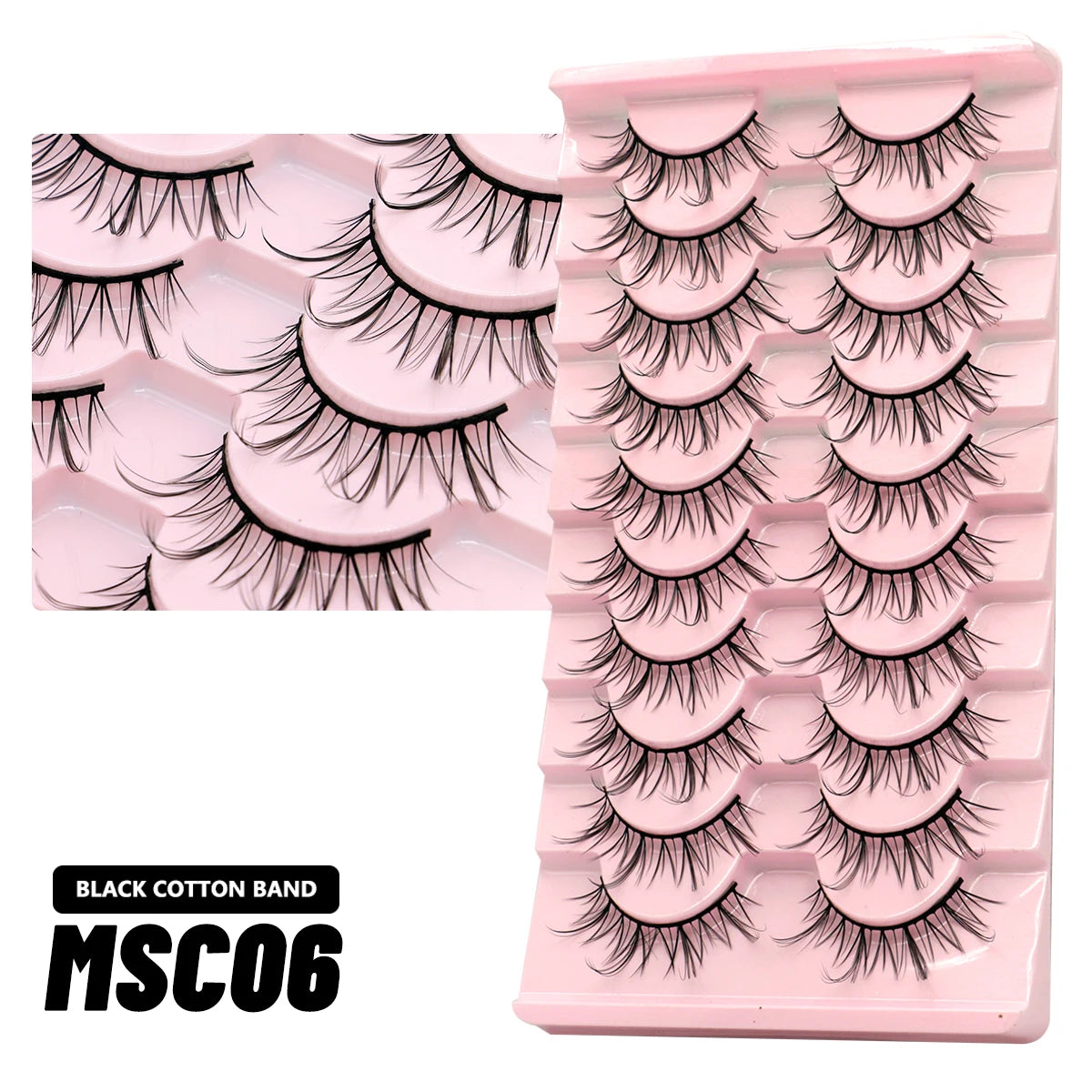 GROINNEYA Manga 3D Faux Mink Lashes – Soft, Winged & Natural (5/10 Pairs)