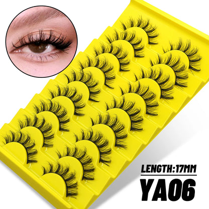 GROINNEYA Manga 3D Faux Mink Lashes – Soft, Winged & Natural (5/10 Pairs)