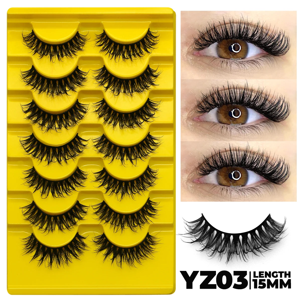 Groinneya Cat Eye 3D Faux Mink Lashes – Dramatic Wispy Volume