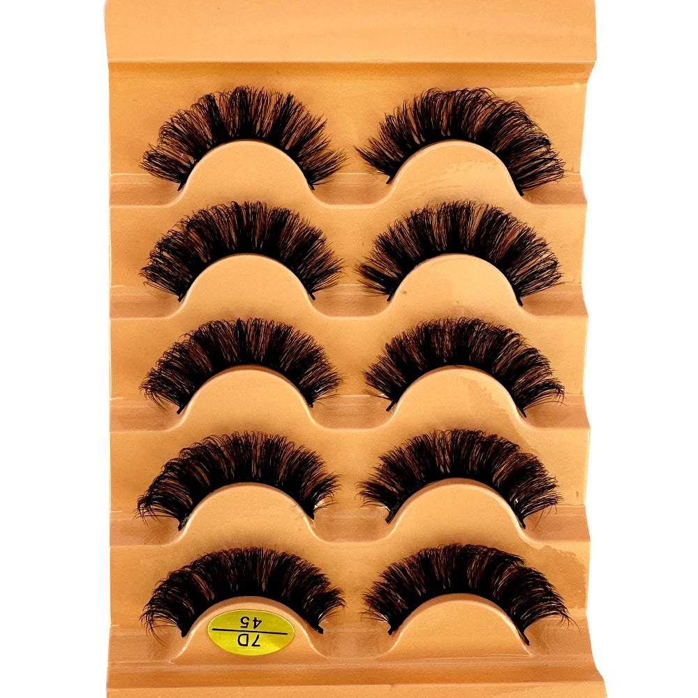 5 Pairs Wispy D Curl Lashes – Hybrid Volume, Short & Chic