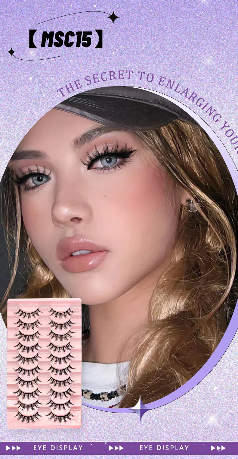 GROINNEYA Manga 3D Faux Mink Lashes – Soft, Winged & Natural (5/10 Pairs)