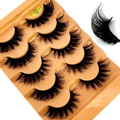 5 Pairs Wispy D Curl Lashes – Hybrid Volume, Short & Chic