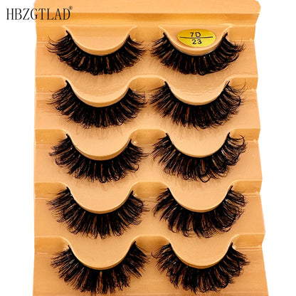 5 Pairs Wispy D Curl Lashes – Hybrid Volume, Short & Chic