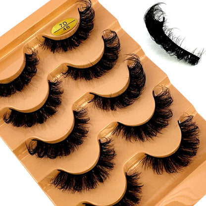 5 Pairs Wispy D Curl Lashes – Hybrid Volume, Short & Chic