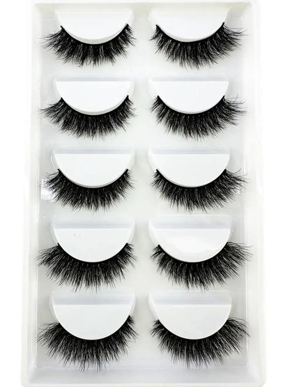 5Pairs 3D Mink Lashes – Natural, Thick & Flirty