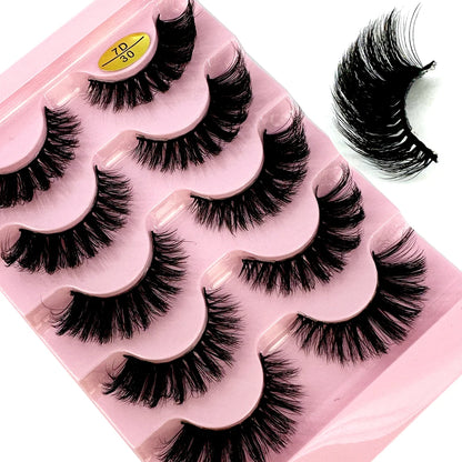 5 Pairs Wispy D Curl Lashes – Hybrid Volume, Short & Chic