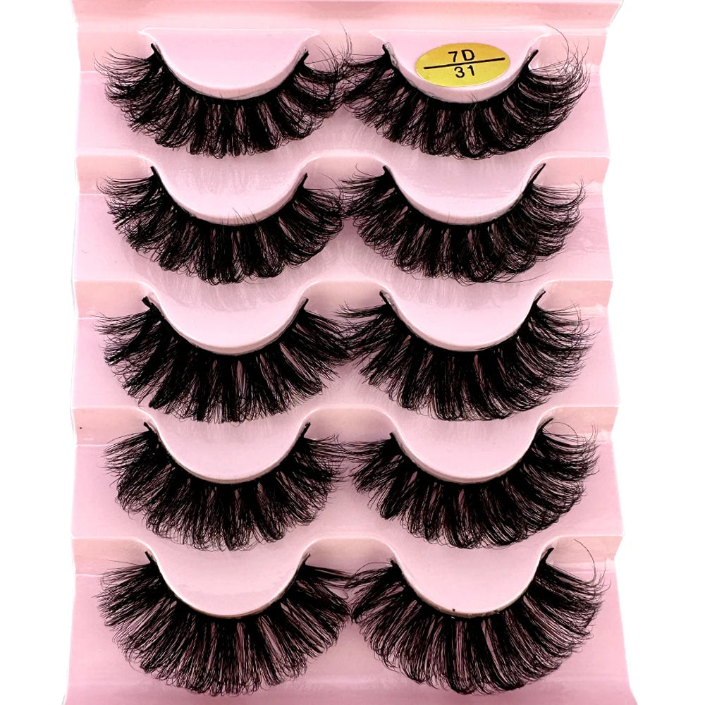 5 Pairs Wispy D Curl Lashes – Hybrid Volume, Short & Chic