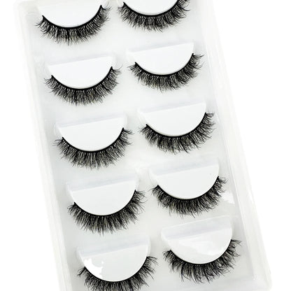 5Pairs 3D Mink Lashes – Natural, Thick & Flirty