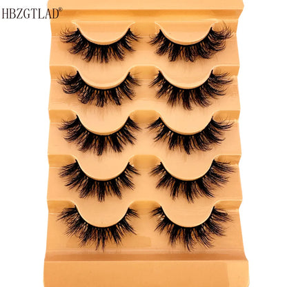 5 Pairs Wispy D Curl Lashes – Hybrid Volume, Short & Chic