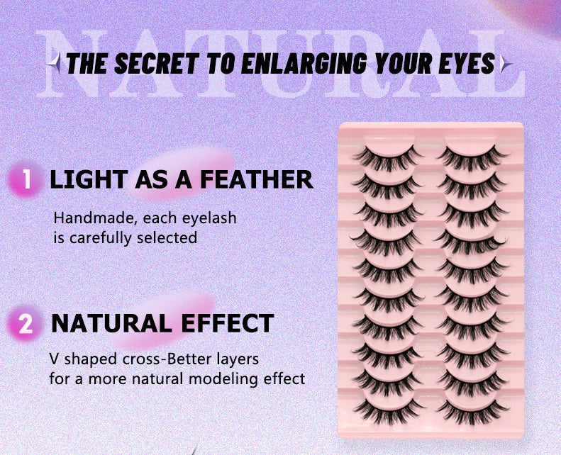 GROINNEYA Manga 3D Faux Mink Lashes – Soft, Winged & Natural (5/10 Pairs)