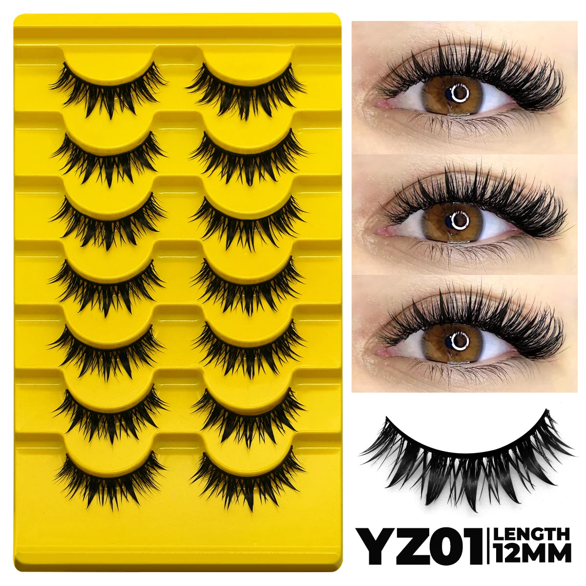 Groinneya Cat Eye 3D Faux Mink Lashes – Dramatic Wispy Volume