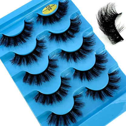 5 Pairs Wispy D Curl Lashes – Hybrid Volume, Short & Chic