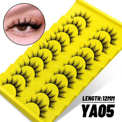 GROINNEYA Manga 3D Faux Mink Lashes – Soft, Winged & Natural (5/10 Pairs)