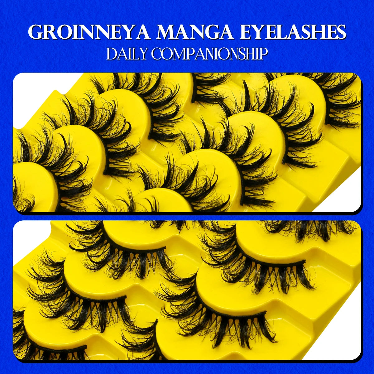 Groinneya Cat Eye 3D Faux Mink Lashes – Dramatic Wispy Volume