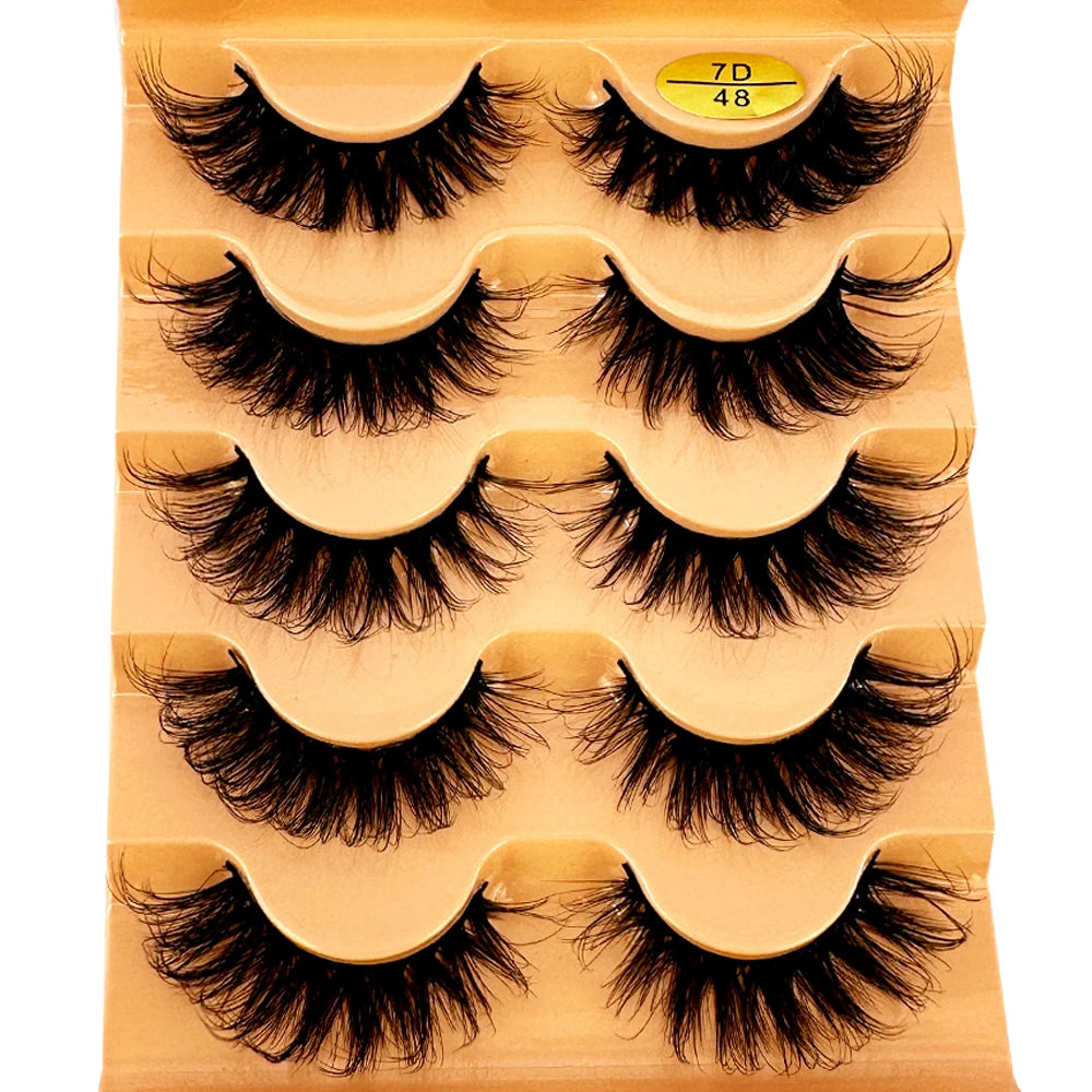 5 Pairs Wispy D Curl Lashes – Hybrid Volume, Short & Chic