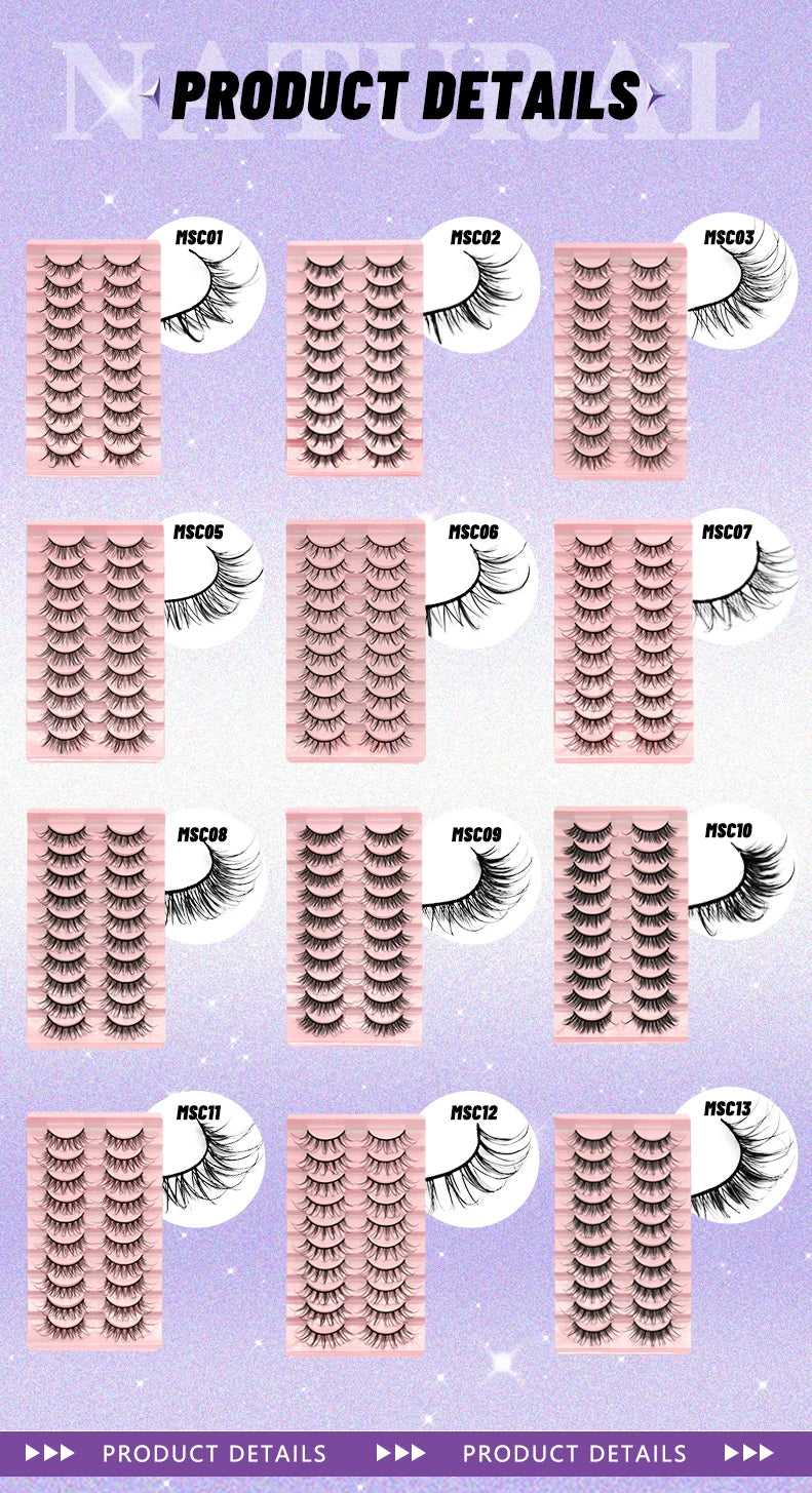 GROINNEYA Manga 3D Faux Mink Lashes – Soft, Winged & Natural (5/10 Pairs)